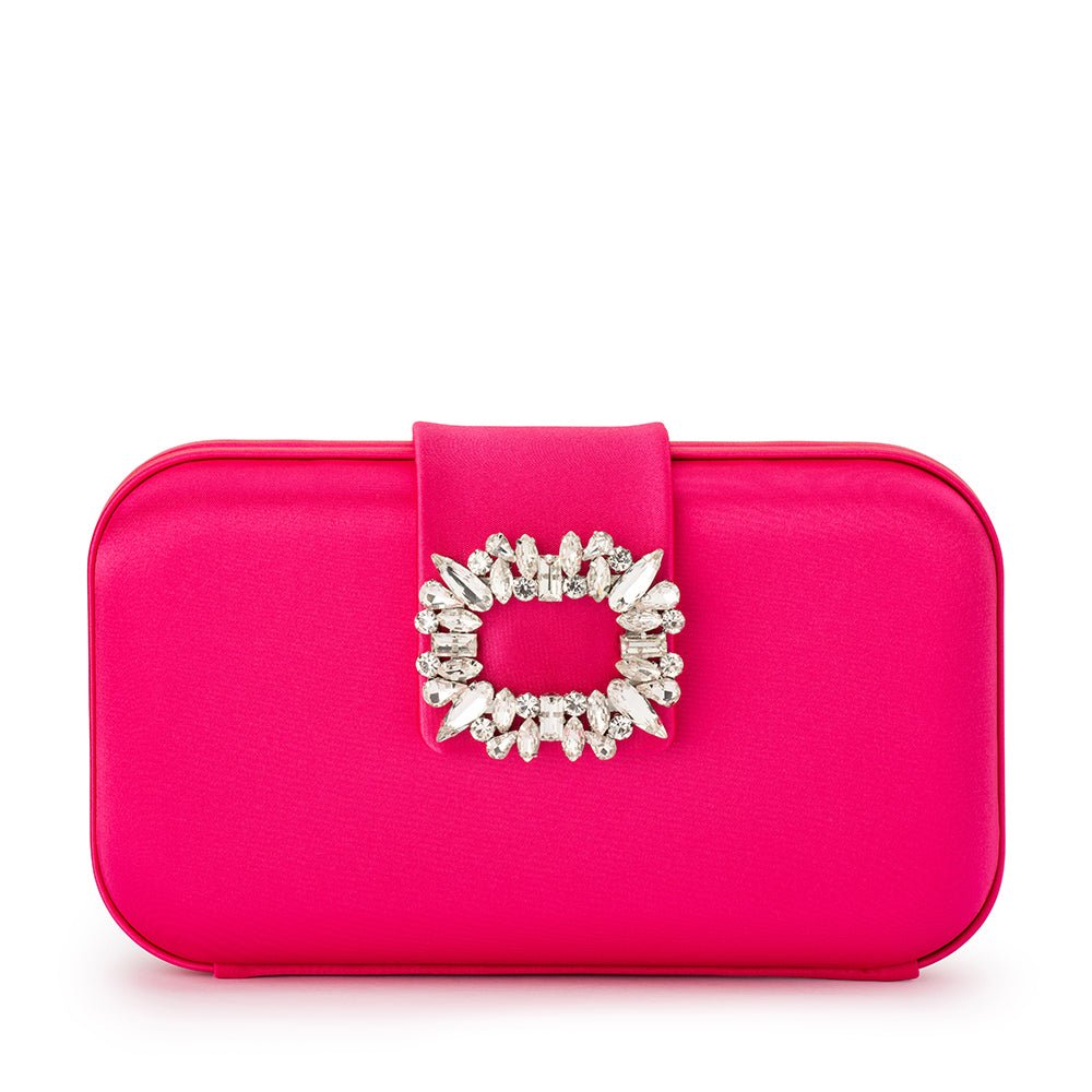 Olga Berg EMMY Crystal Trim Clutch (Fuchsia)