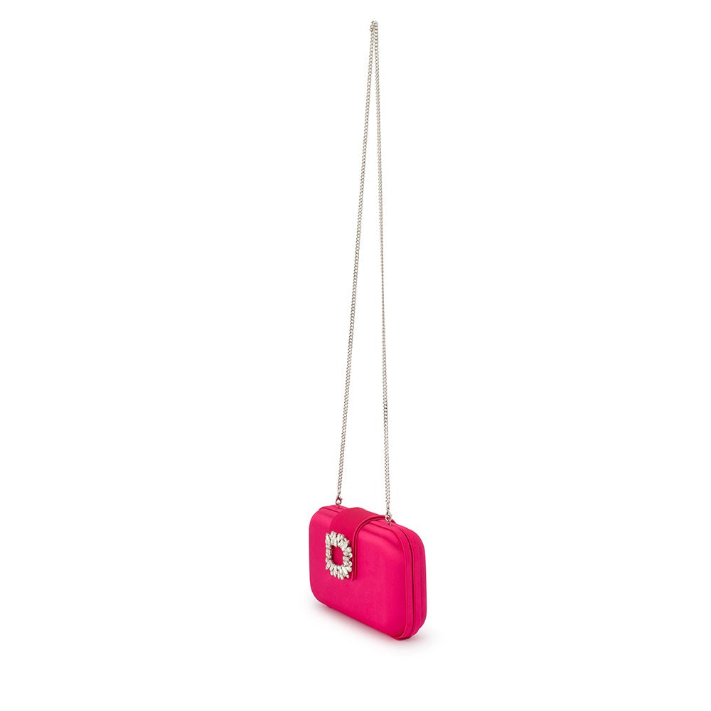 Olga Berg EMMY Crystal Trim Clutch (Fuchsia)