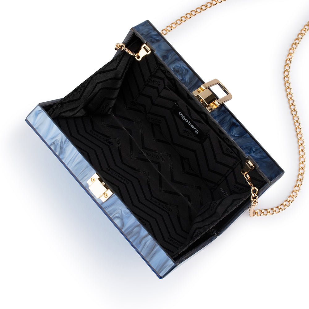 Olga Berg ERIKA Acrylic Wave Bag (Black)
