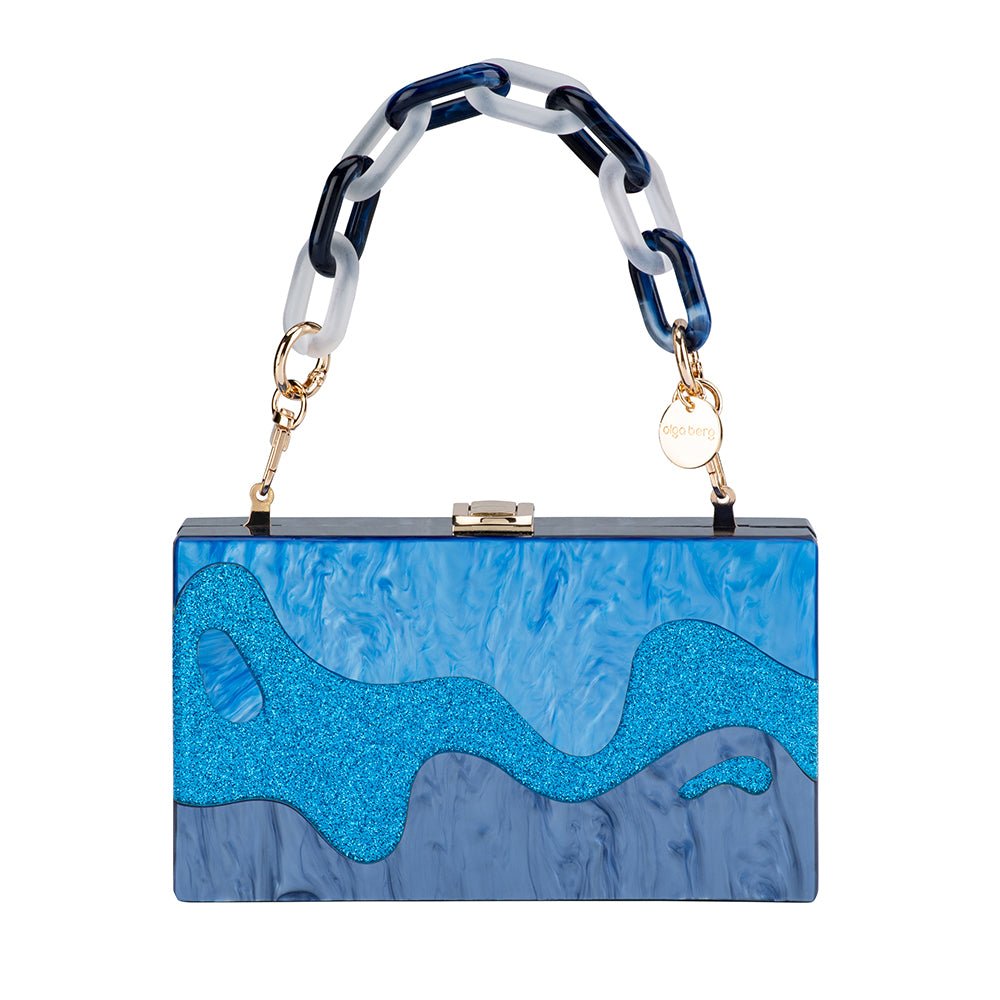 Olga Berg ERIKA Acrylic Wave Bag (Black)
