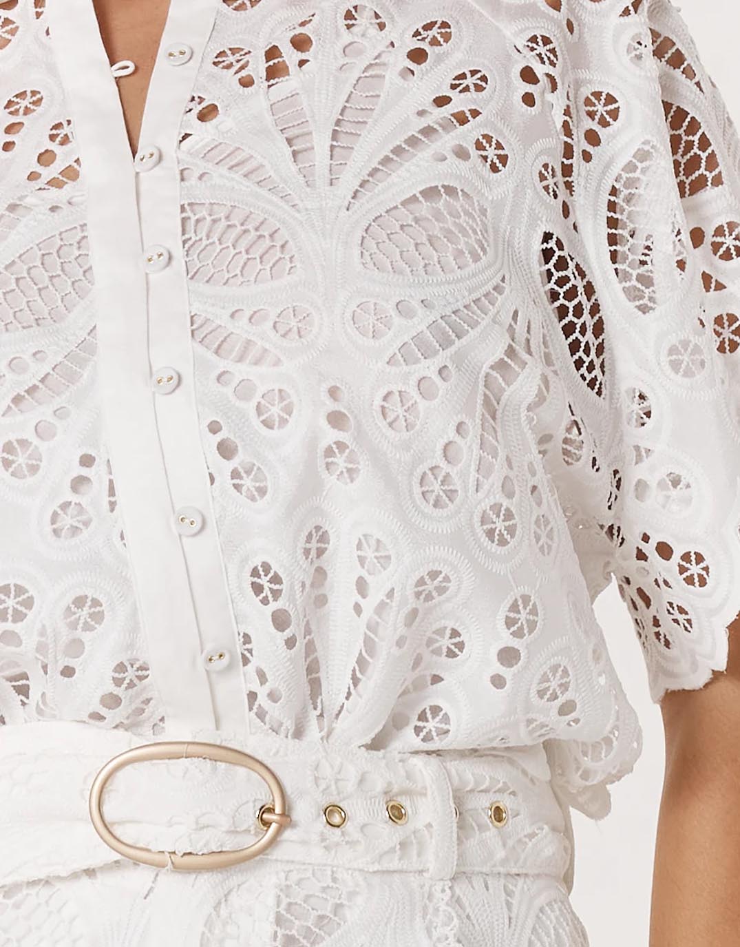 Fate and Becker Elara Broderie Blouse (Ivory)