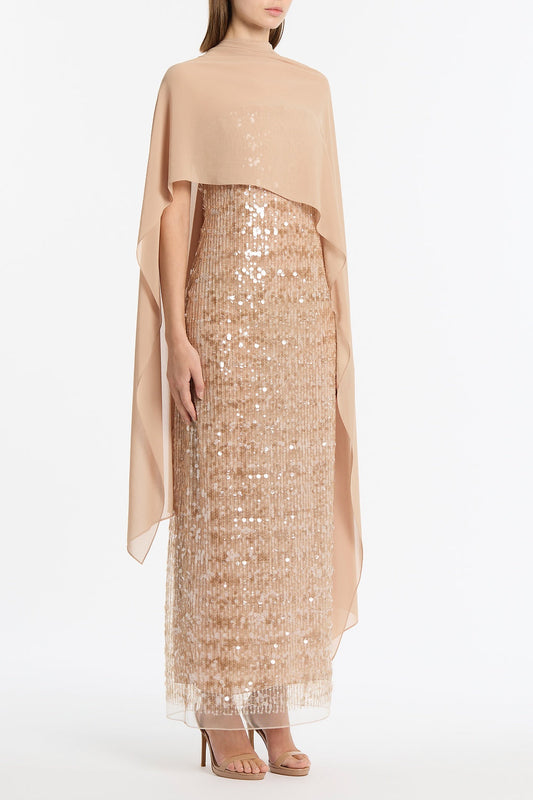 Carla Zampatti Fawn Cascata Wrap (Beige)