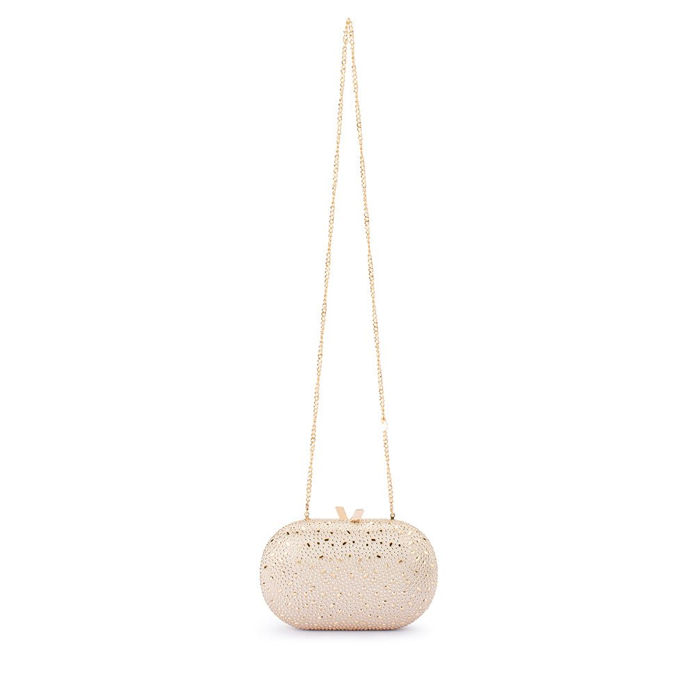 Olga Berg FAYE Oval Clutch (Gold)