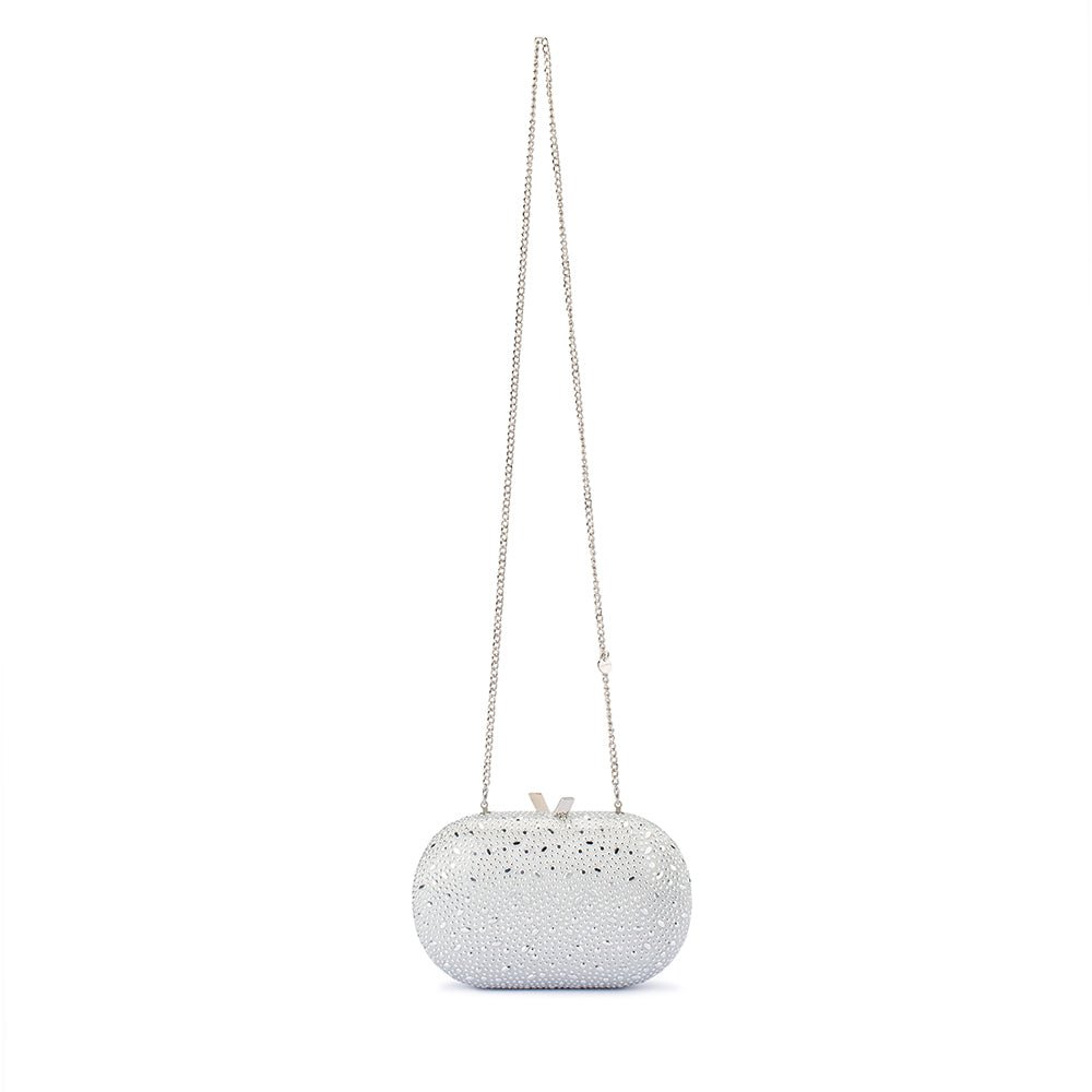 Olga Berg FAYE Oval Clutch (Silver)
