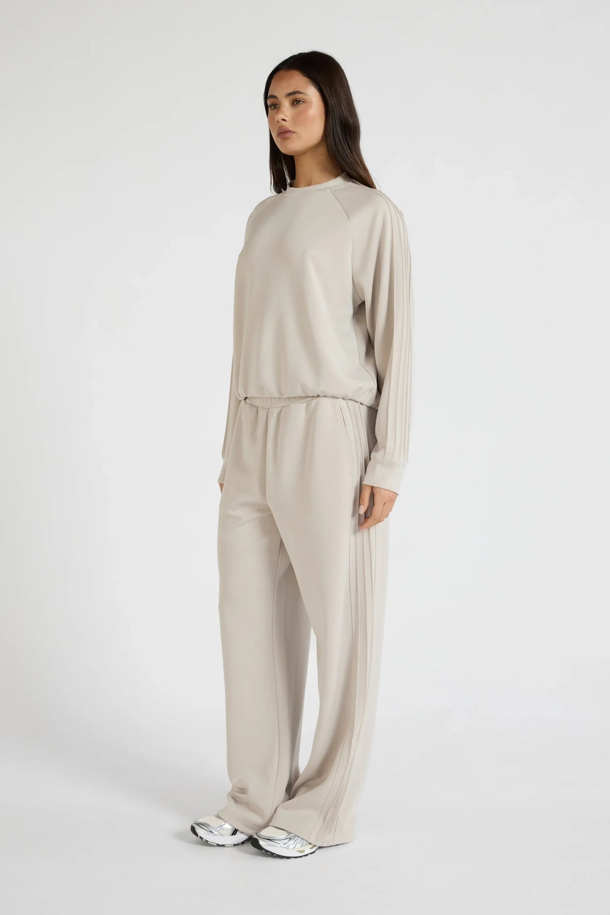 Soft Luxury Raglan Crew Jumper (Stone)