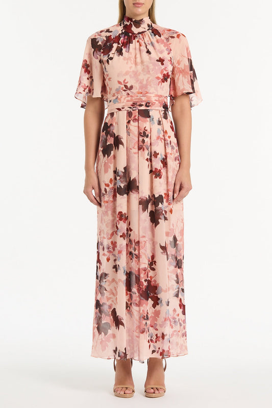 Image of Dresses. Product name - Fiori Eterea Georgette Maxi Dress in Multi colour by brand - Carla Zampatti