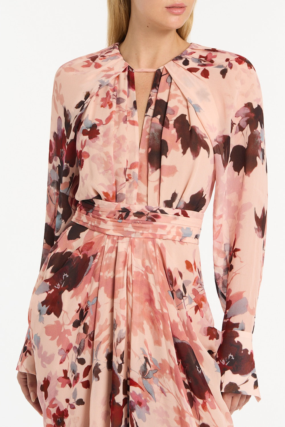 Carla Zampatti Fiori Eterea Georgette Waterfall Dress (Multi)