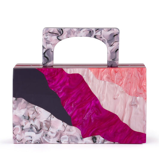 Olga Berg FLEUR Acrylic Top Handle (Pink)