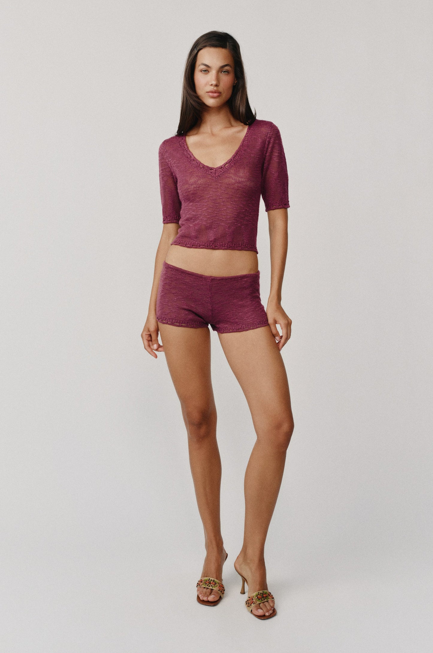 Flora Shorts (Plum)