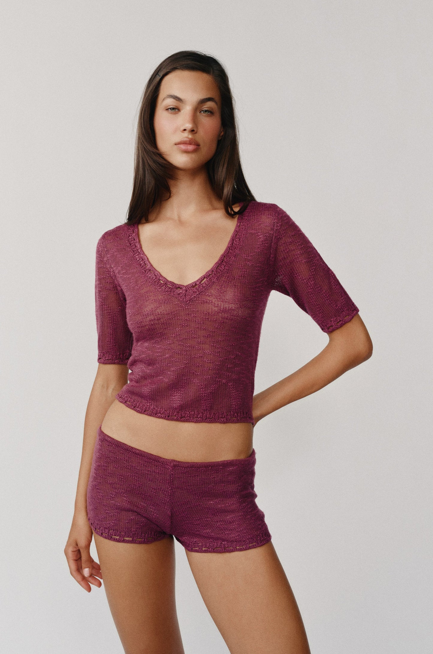 Flora Shorts (Plum)
