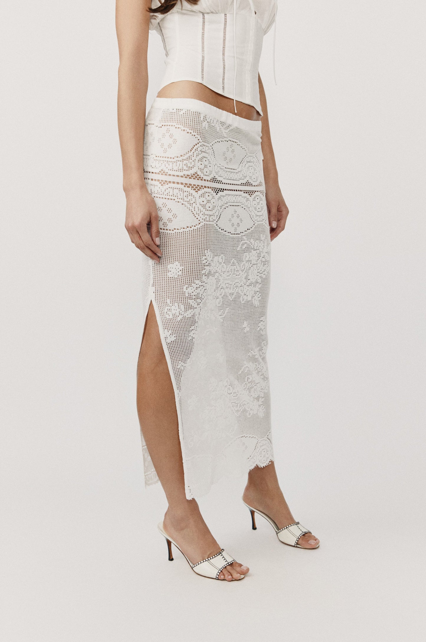 Florence Midi Skirt (White)