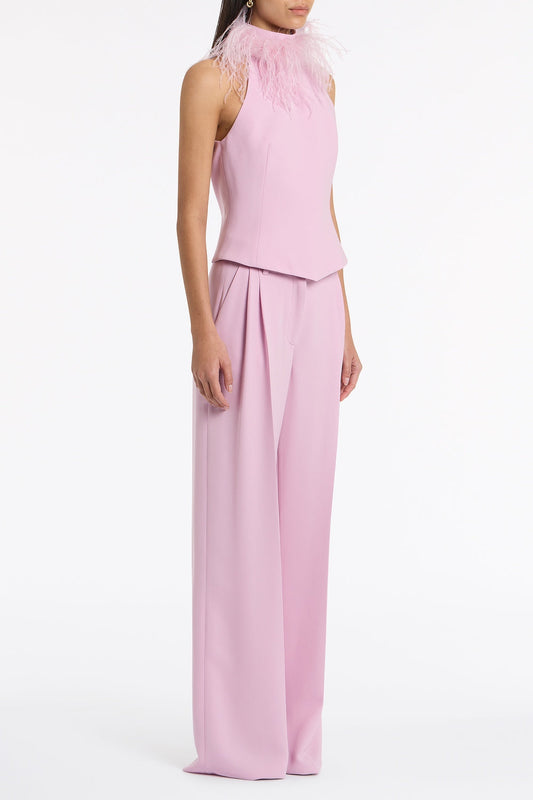 Carla Zampatti Floss Crepe Wide Leg Pleated Pant (Pink)