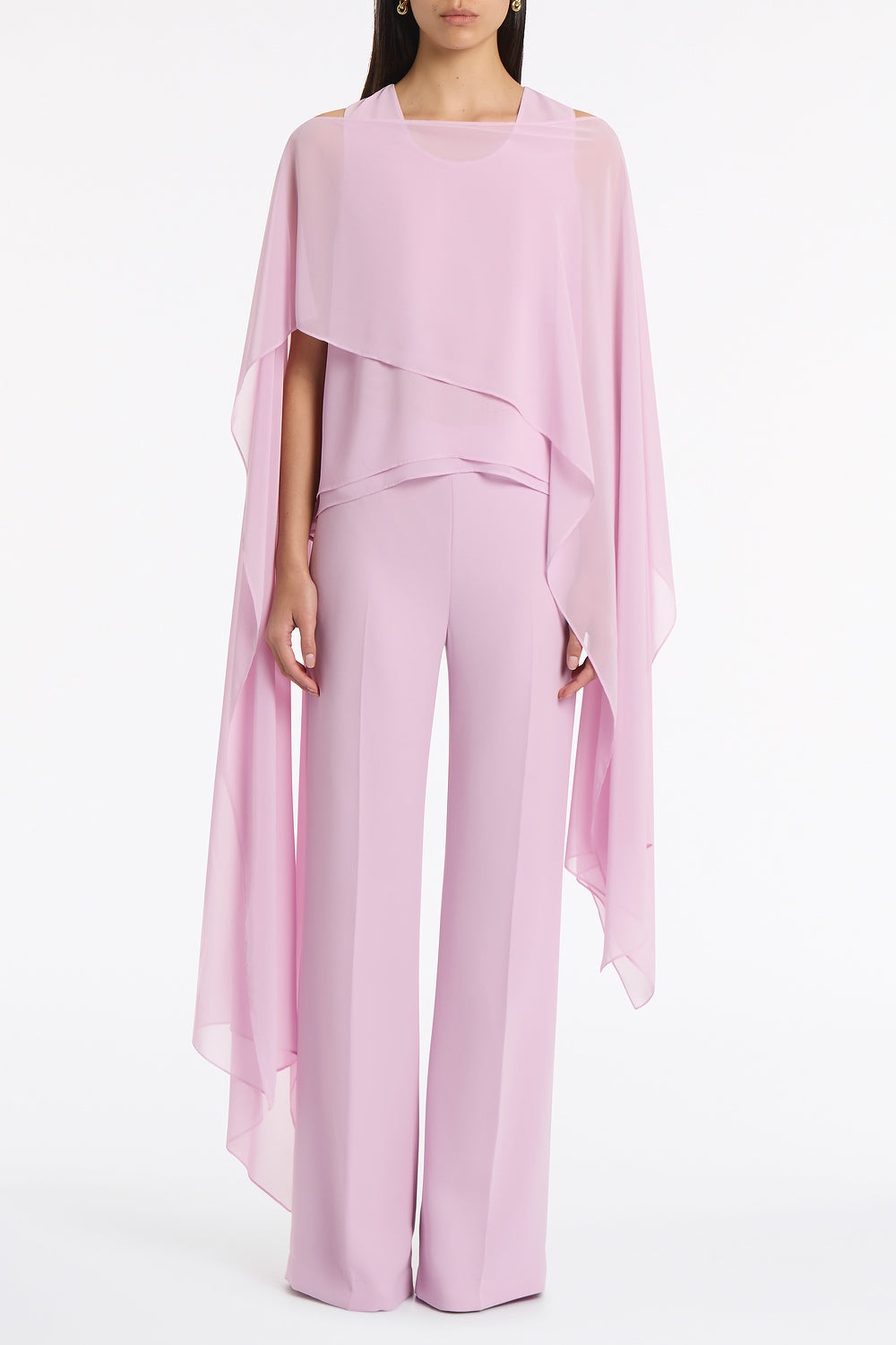 Image of Accessories. Product name - Floss Georgette Cascata Wrap in Pink colour by brand - Carla Zampatti
