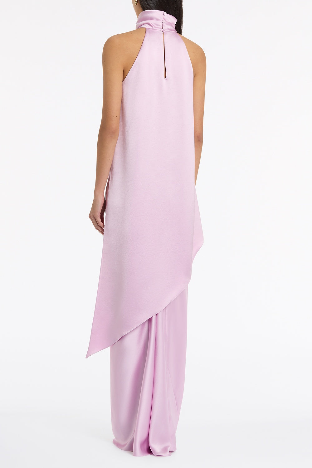 Carla Zampatti Floss Lustre Satin Draped Asymmetric Top (Pink)