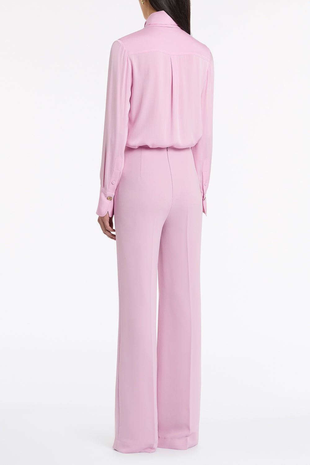 Carla Zampatti Floss Silk Satin Georgette Scarf Detail Blouse (Pink)