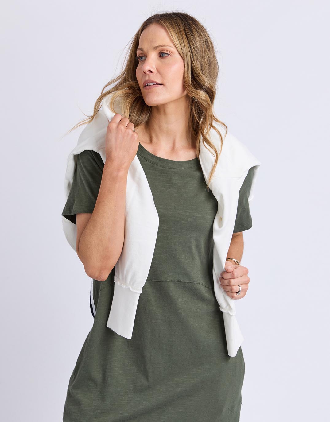 Bay Tape Dress - (Khaki)