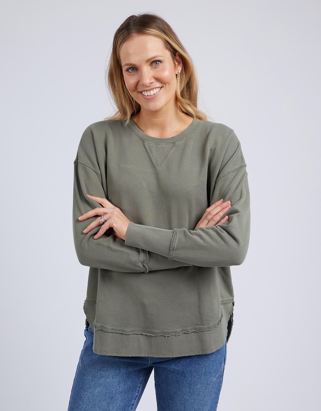 Image of Others. Productname: Delilah Crew - in Khaki colour by brand - Foxwood