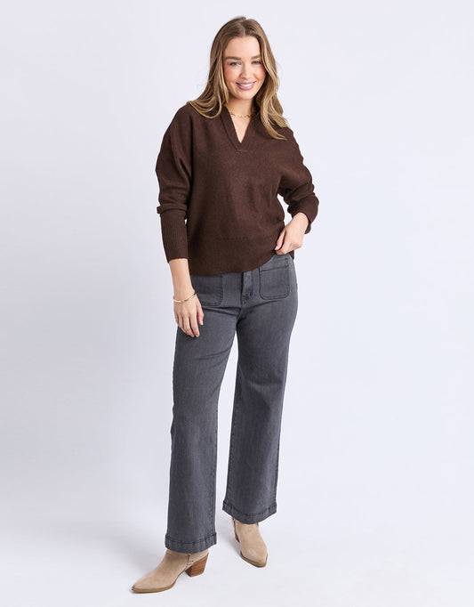 Foxwood Elea Knit Polo (Coffee)