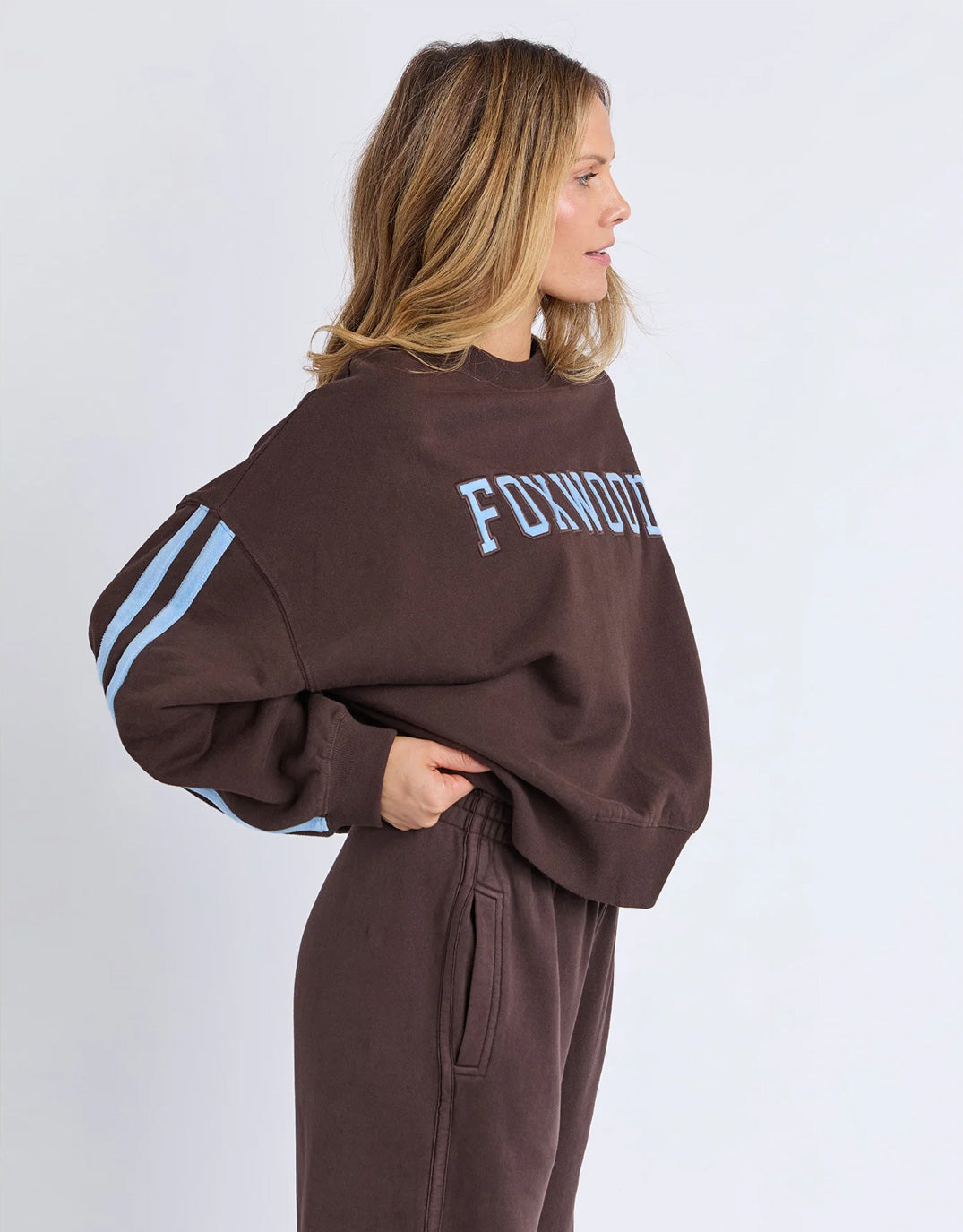 Foxwood Elevated Sunday Crew (Coffee/Light Blue)