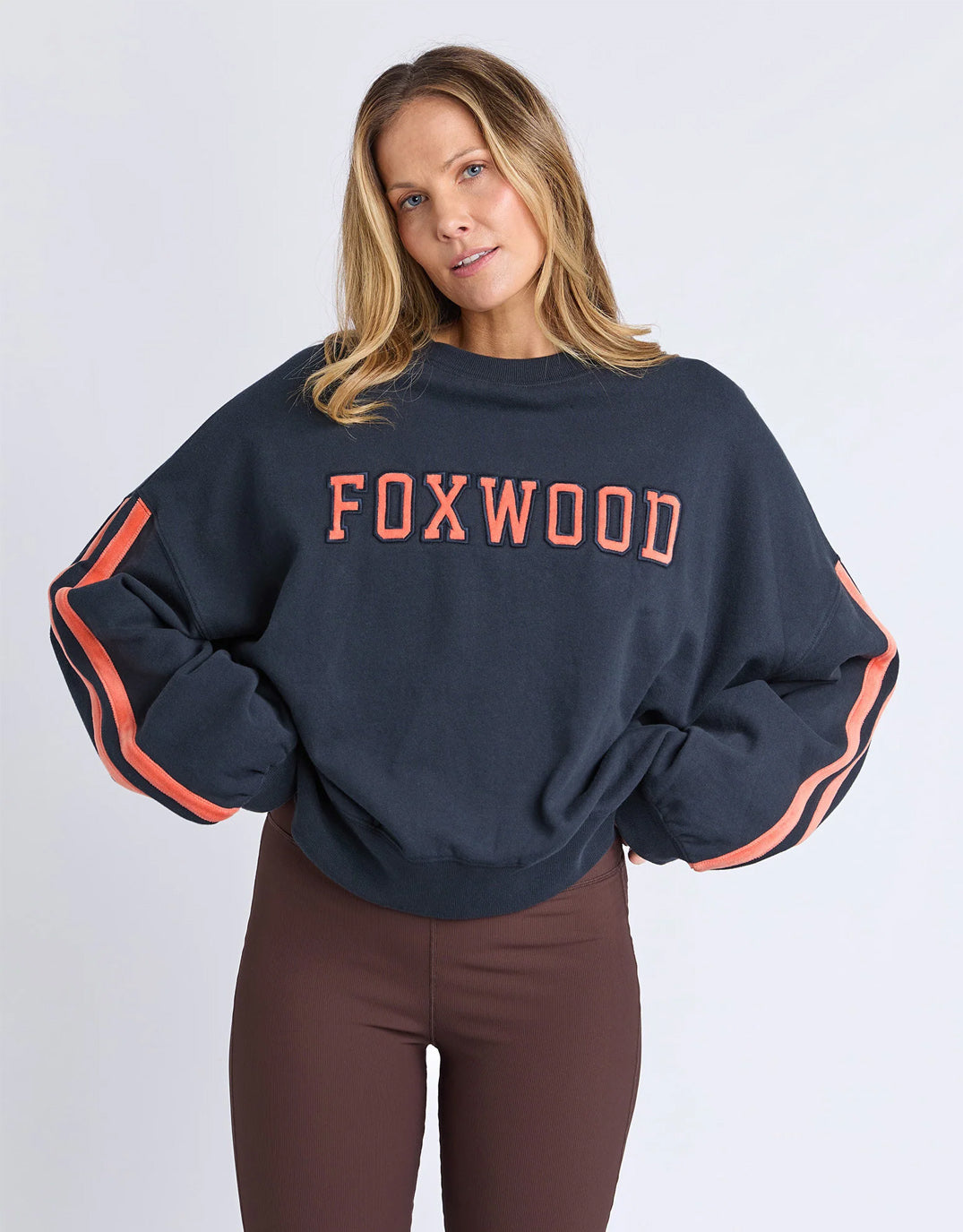 Foxwood Elevated Sunday Crew (Navy/Orange)