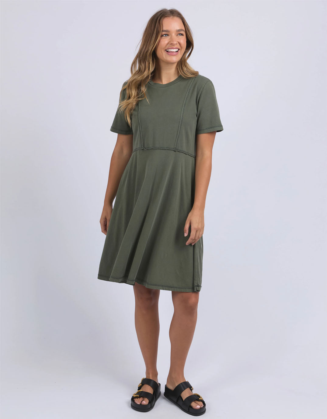 Image of Dresses. Productname: Eva Dress - in Khaki colour by brand - Foxwood