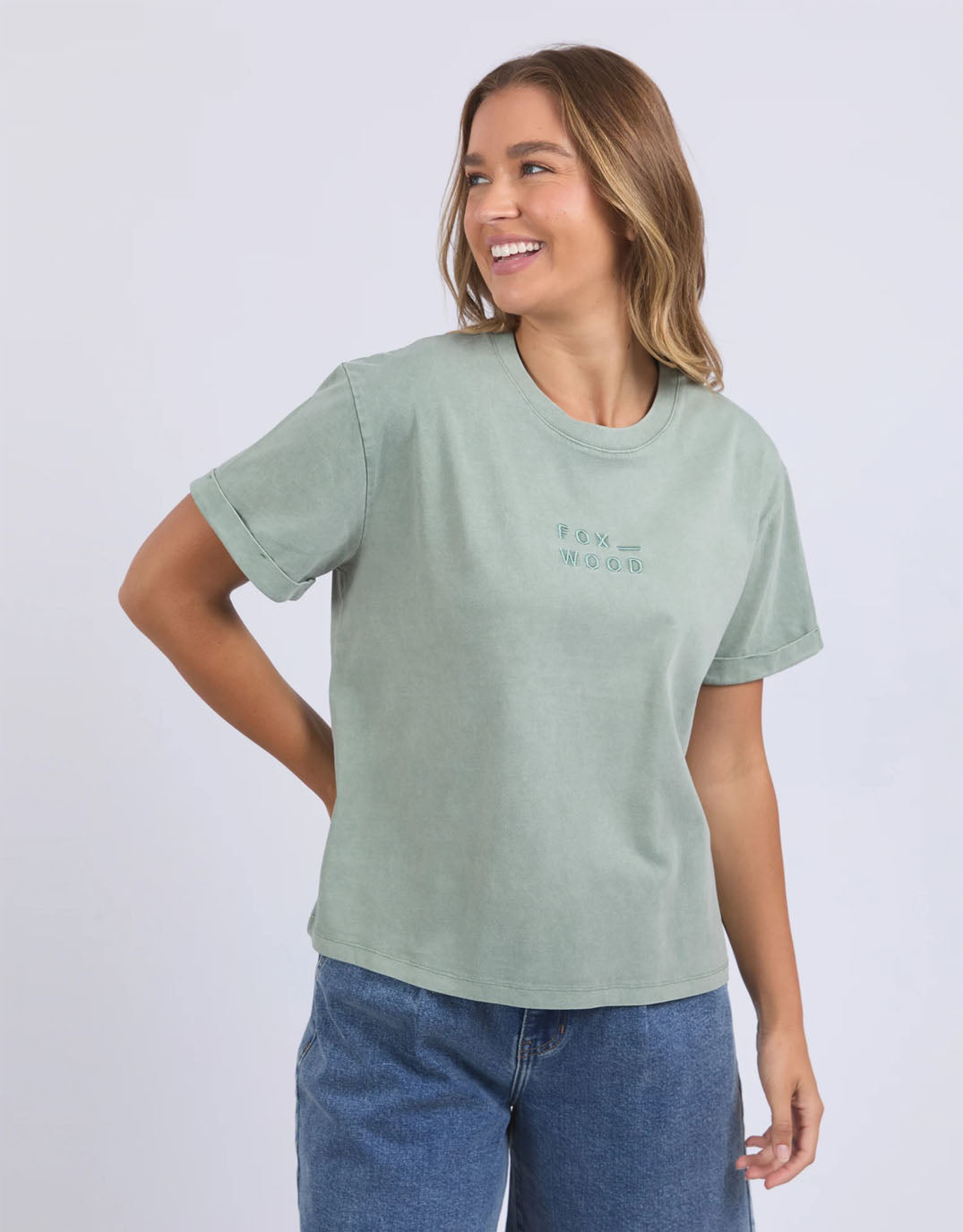 Image of T-Shirts. Product name - Huntleigh Oversized Tee Iceberg Green in Iceberg Green colour by brand - Foxwood