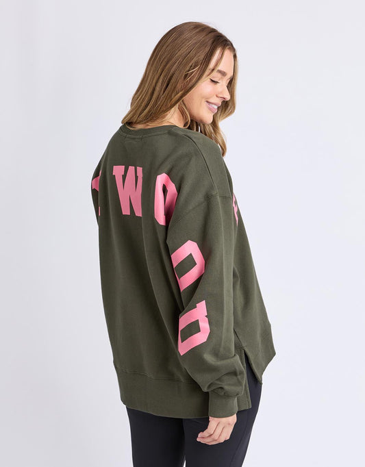 Interval Crew - (Dark Khaki / Coral)