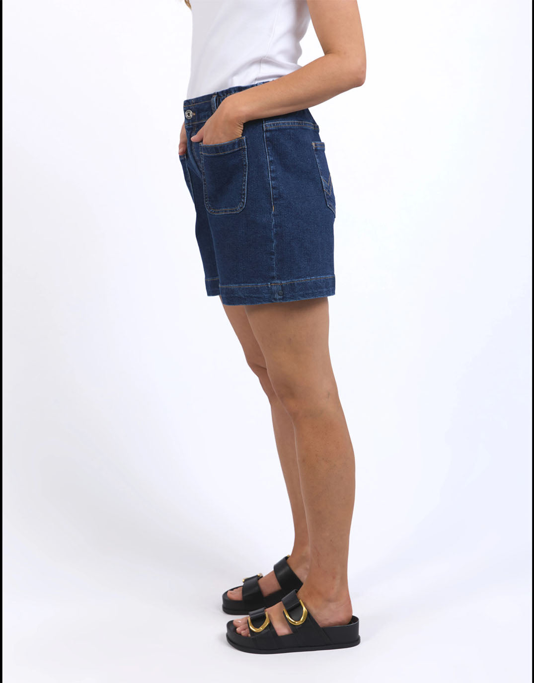 Elm Lennox Denim Shorts (Dark Blue Wash)