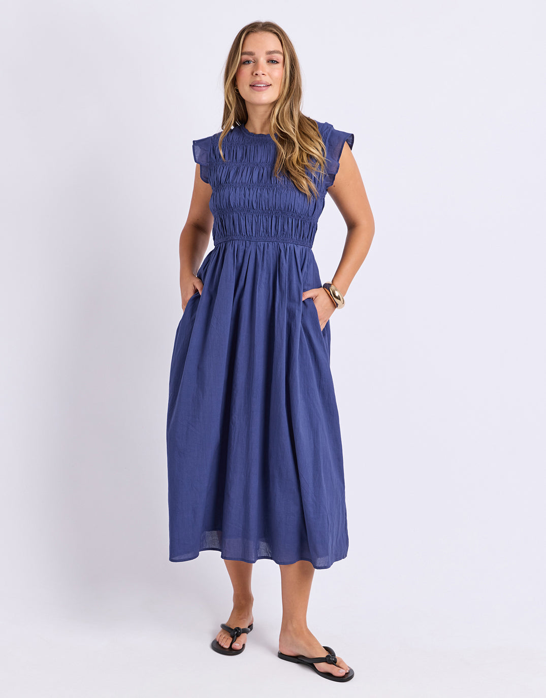 Image of Dresses. Product name - Memphis Dress Dark Blue in Dark Blue colour by brand - Foxwood