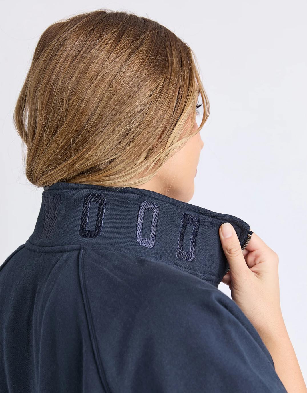 Foxwood Piped Crew Solid (Navy)
