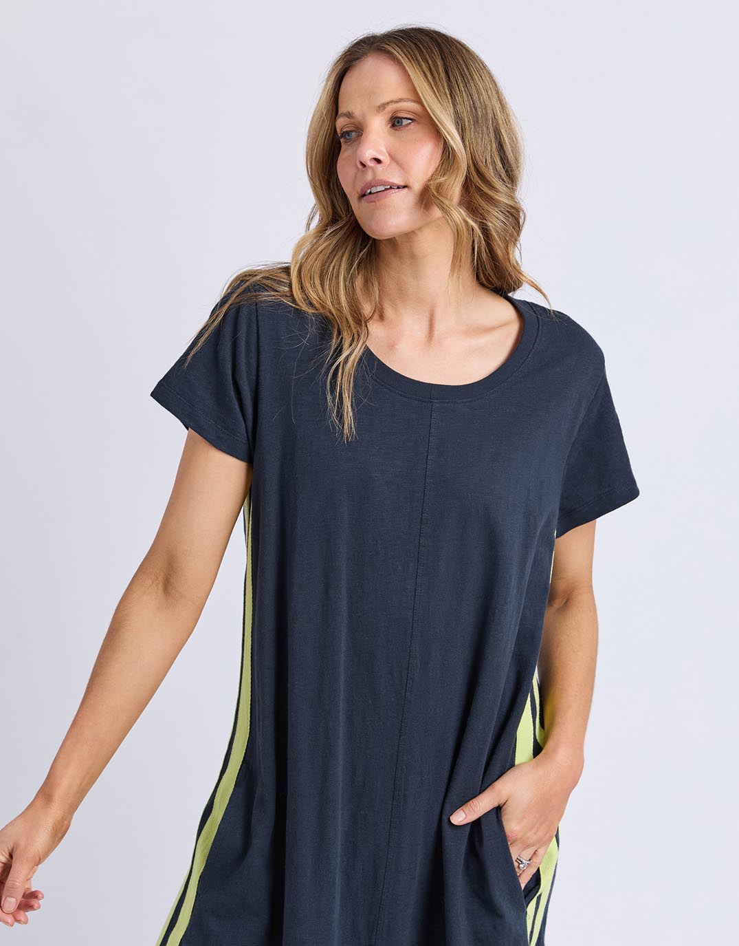 Foxwood Recovery Dress (Navy & Neon Lemon)