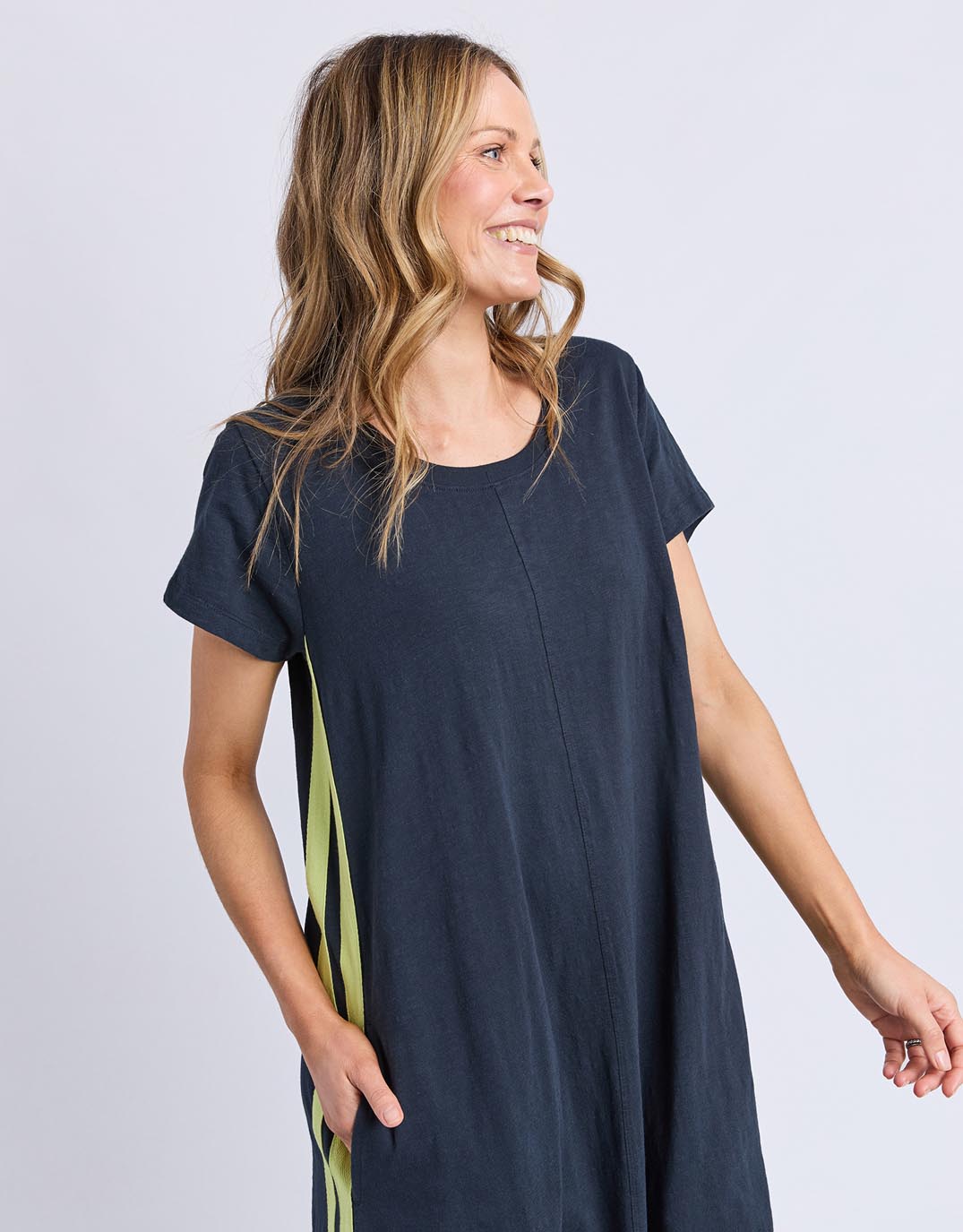 Foxwood Recovery Dress (Navy & Neon Lemon)