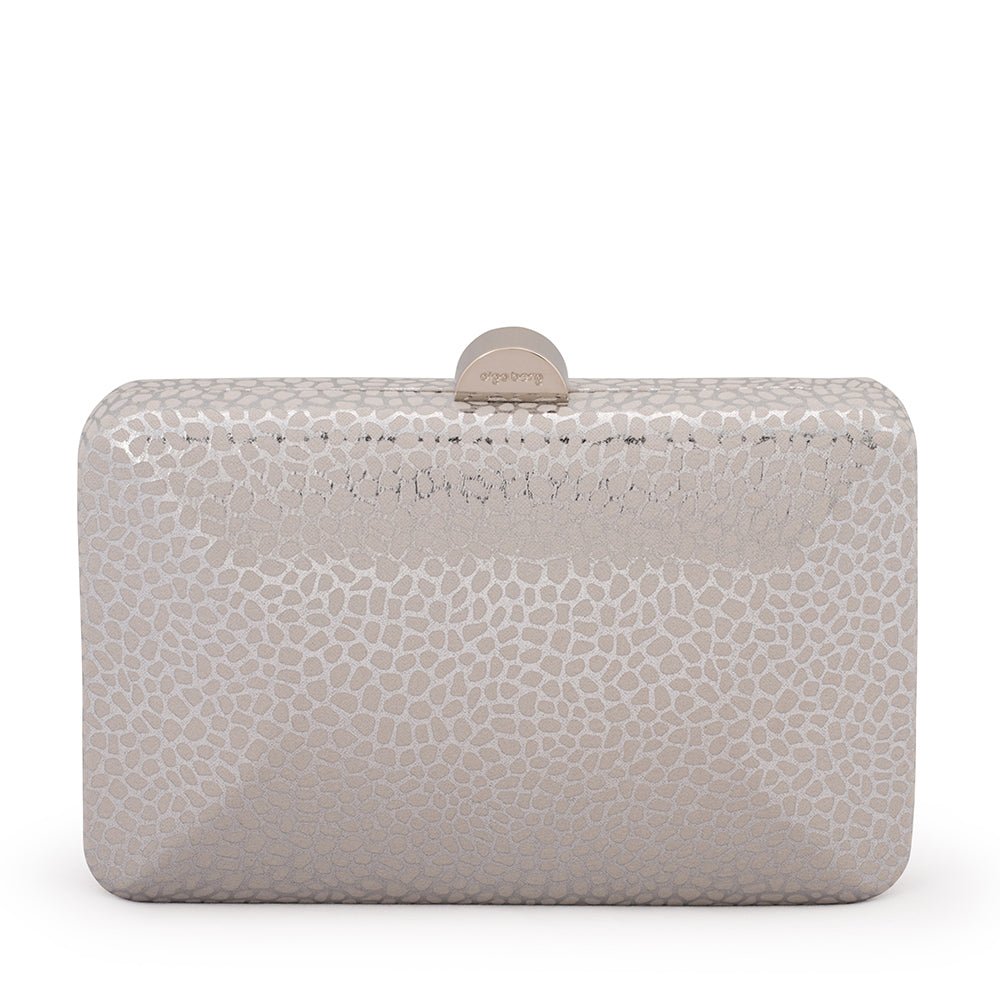 Olga Berg FRANKIE Embossed Clutch (Silver)