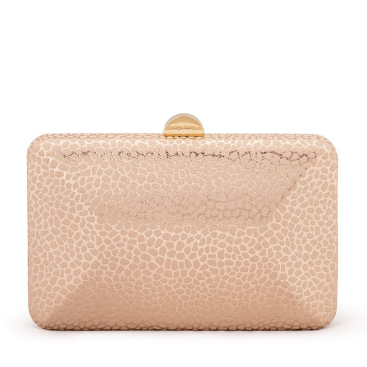 Olga Berg FRANKIE Embossed Clutch (Blush)