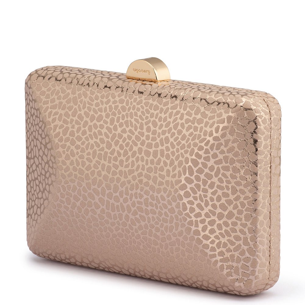 Olga Berg FRANKIE Embossed Clutch (Blush)