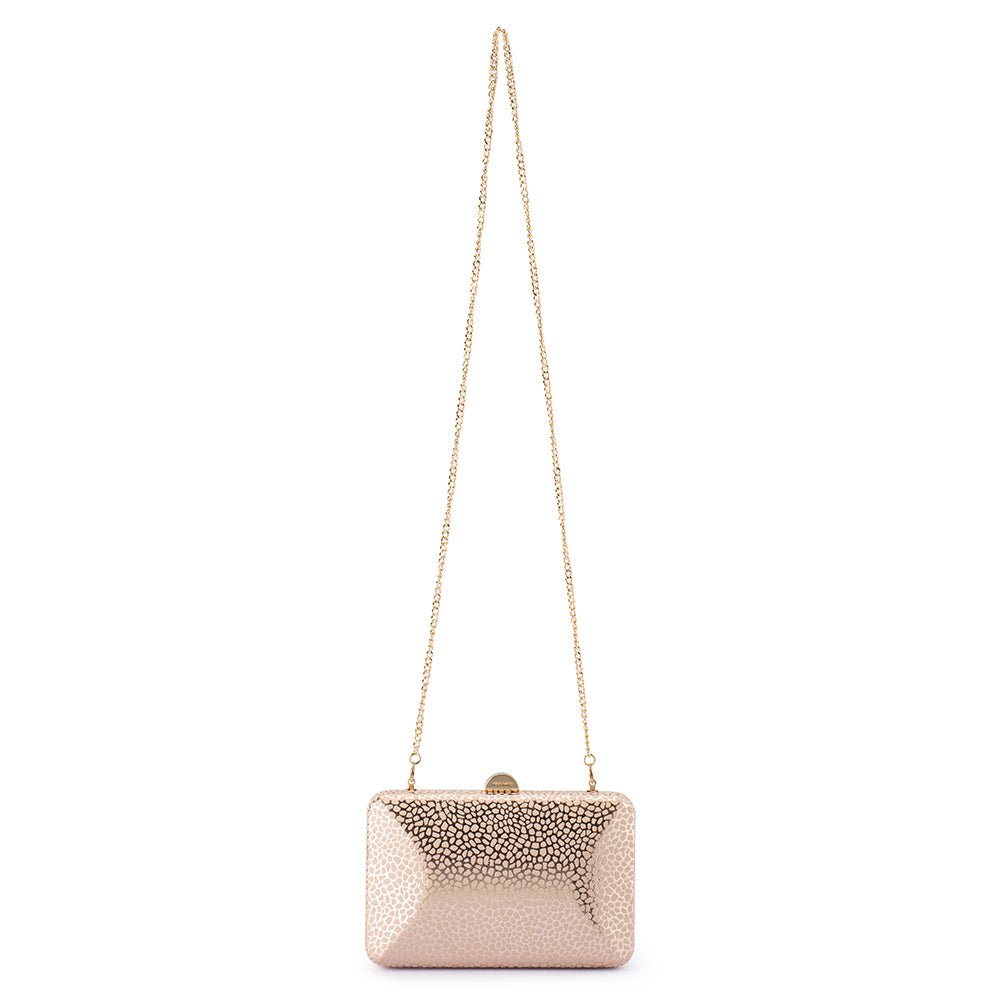 Olga Berg FRANKIE Embossed Clutch (Blush)