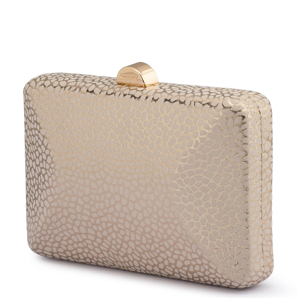 Olga Berg FRANKIE Embossed Clutch (Natural)