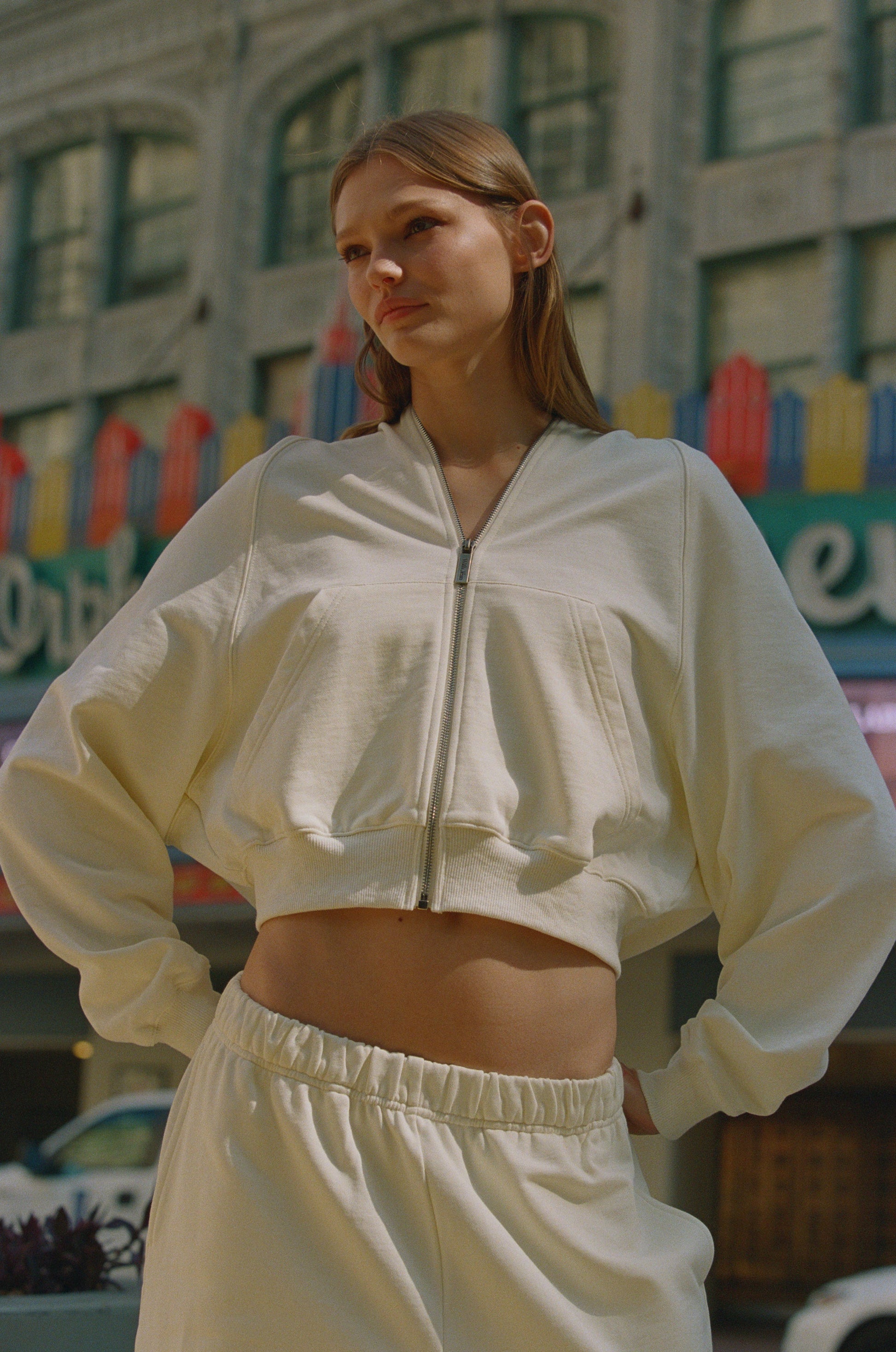 Image of Coats & Jackets. Product name - Freddie Zip Through in Cream colour by brand - With Jéan