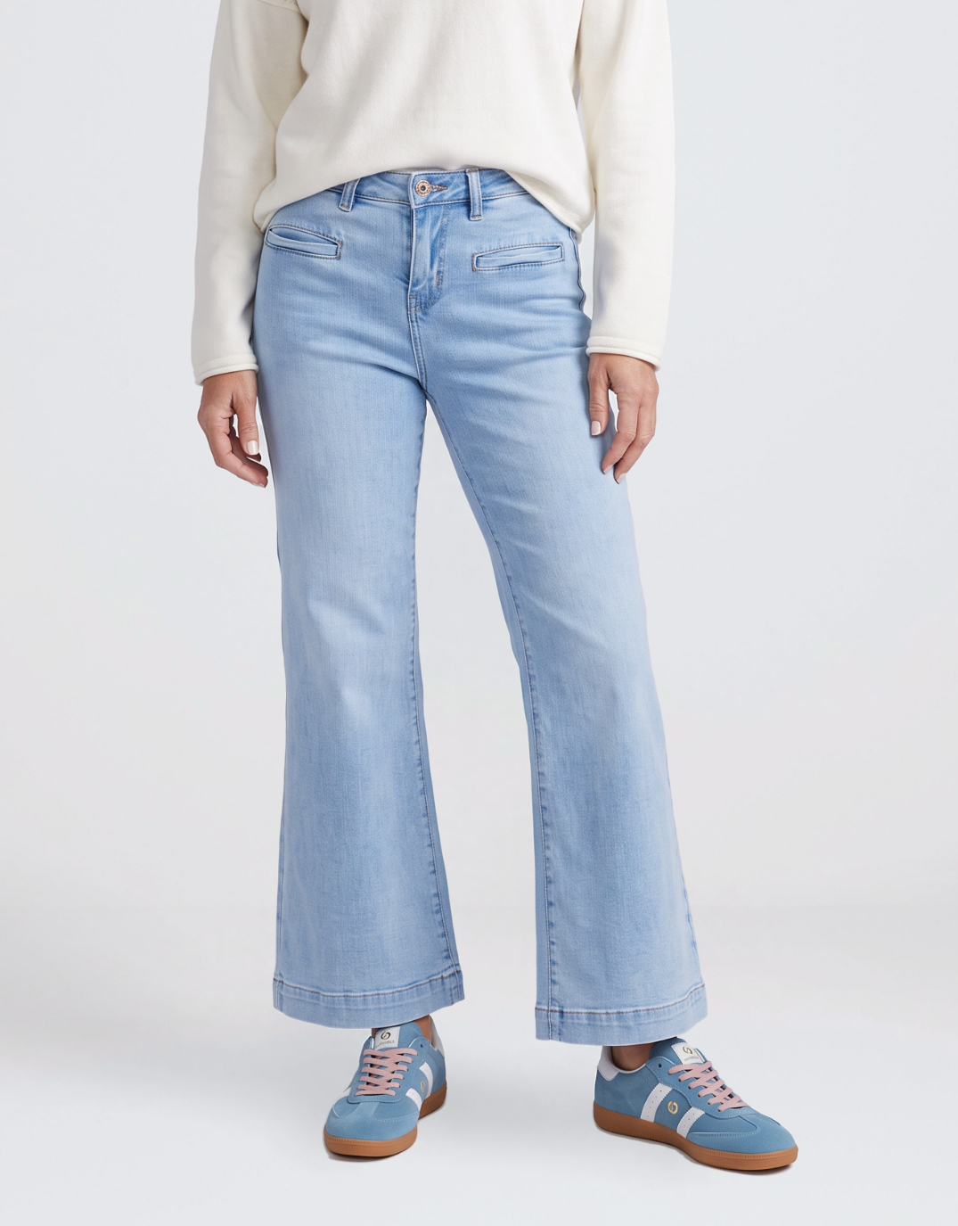 Image of Jeans. Product name - Freya Jean Skye Blue in Skye Blue colour by brand - Kireina