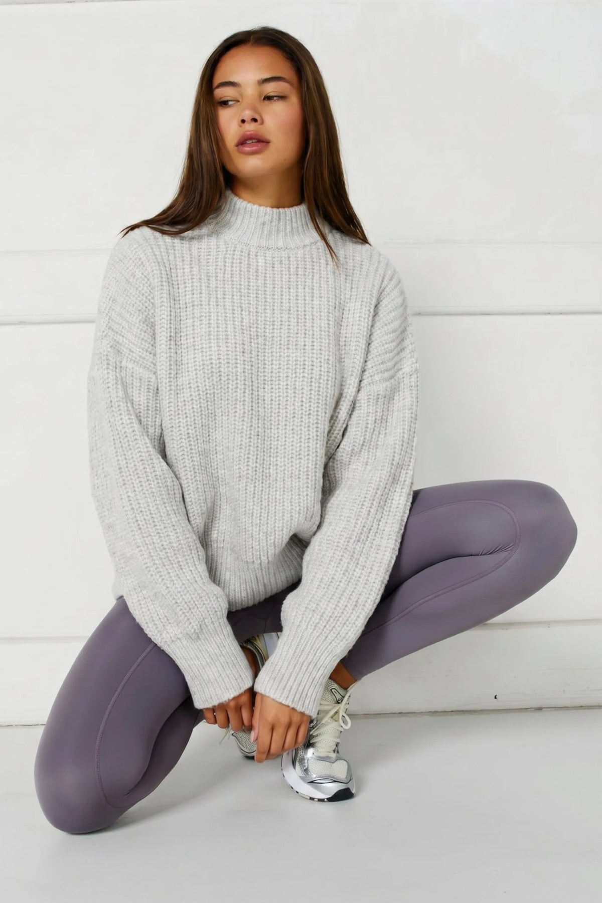 Funnel Neck Knit (Grey)