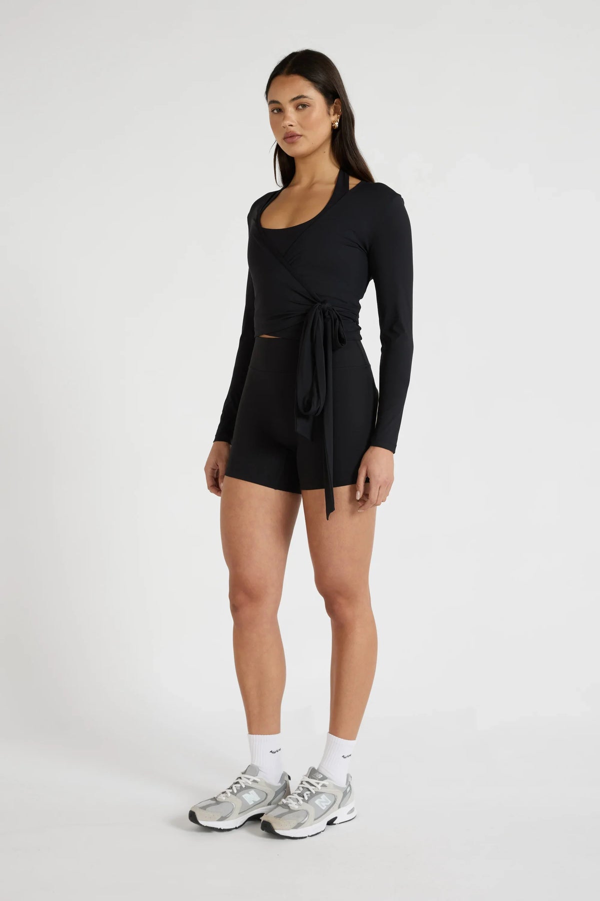 ALLFENIX CloudCore Lite Long Sleeve Wrap Top (Black)
