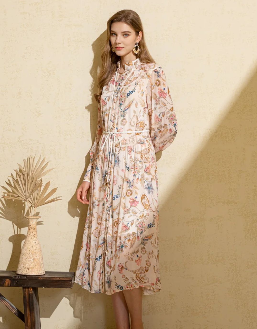 Image of Dresses. Productname: Alexandra Dress - in Beige Print colour by brand - GDS