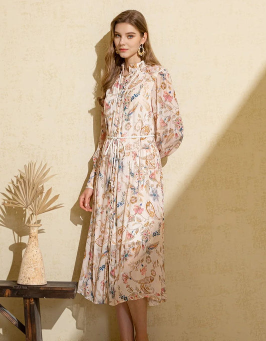 Image of Dresses. Productname: Alexandra Dress - in Beige Print colour by brand - GDS