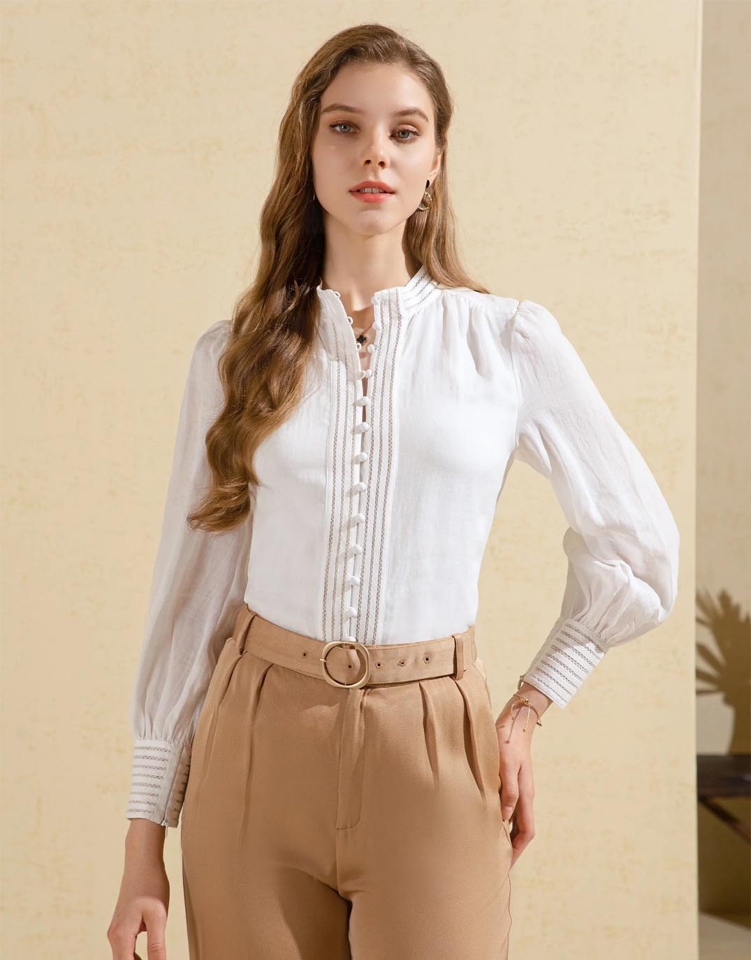 Image of Shirts. Product name - Felice Linen Shirt White in White colour by brand - GDS