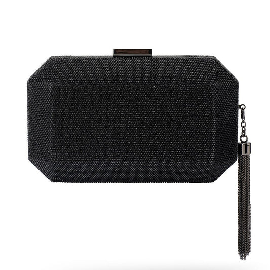 Olga Berg GIA Crystal Clutch (Black)