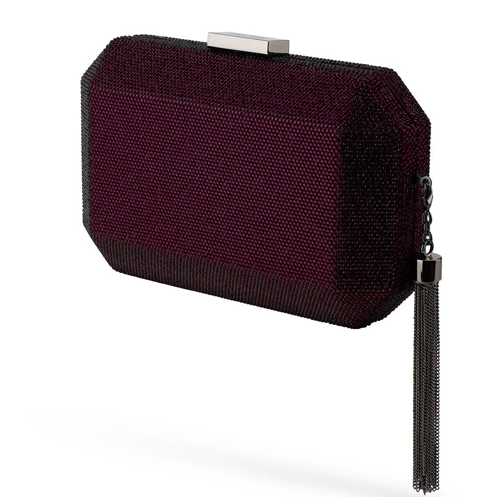 Olga Berg GIA Crystal Clutch (Burgundy)