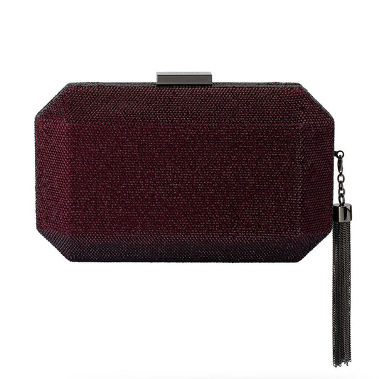 Olga Berg GIA Crystal Clutch (Burgundy)