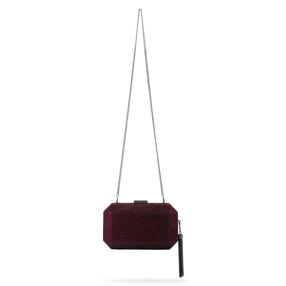 Olga Berg GIA Crystal Clutch (Burgundy)