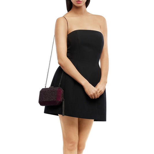 Image of Bags. Product name - GIA Crystal Clutch in Burgundy colour by brand - Olga Berg