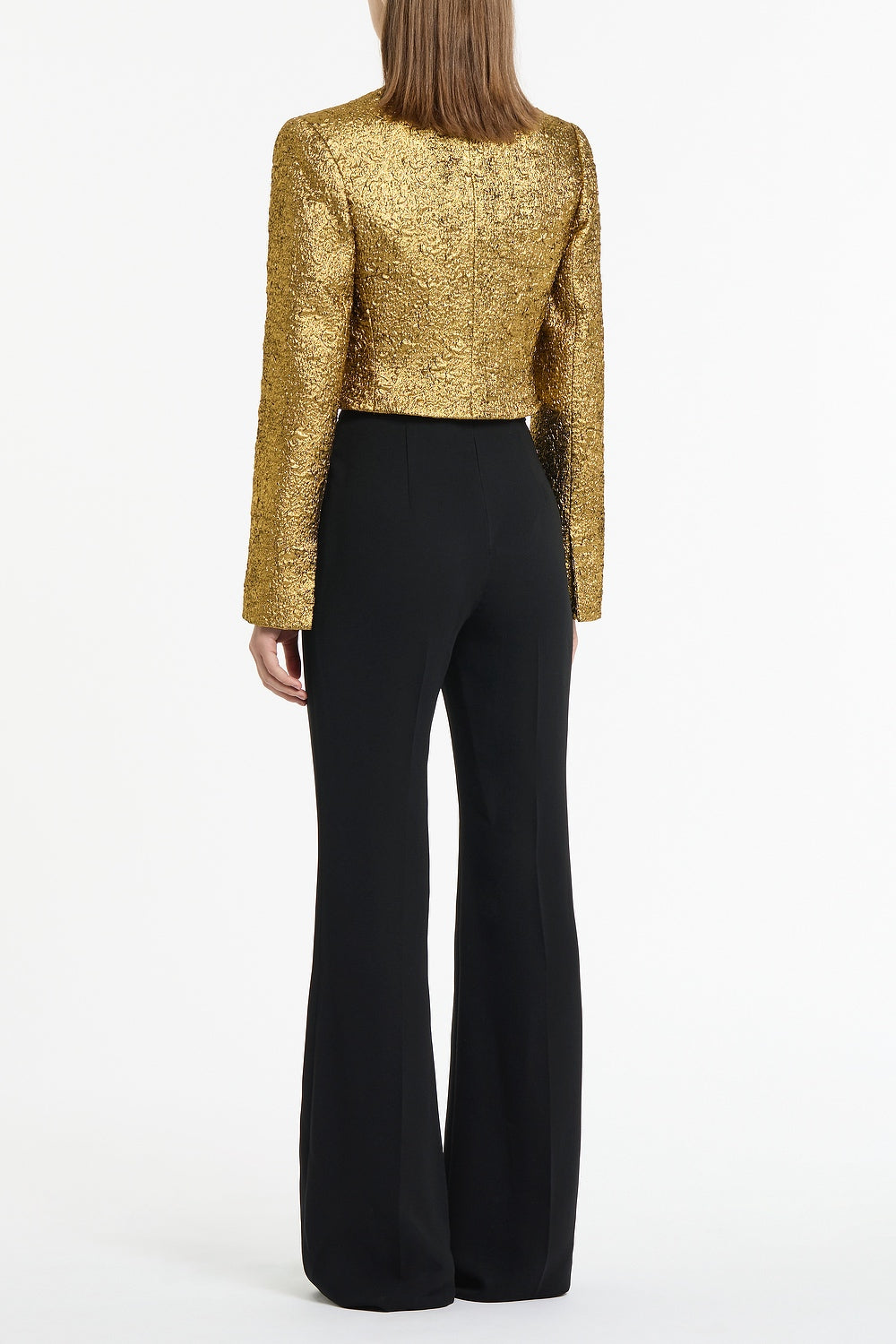 Carla Zampatti Metallic Brocade Crop Jacket (Gold)
